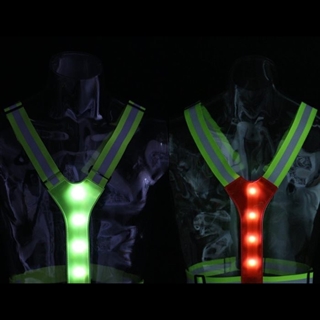 Refleksvest med LED lys - Genopladelig